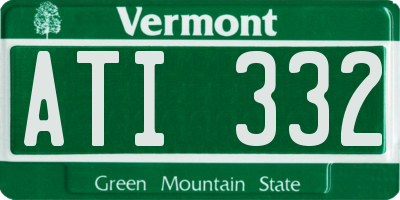 VT license plate ATI332