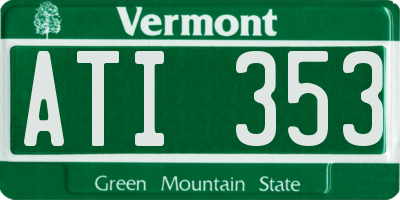 VT license plate ATI353
