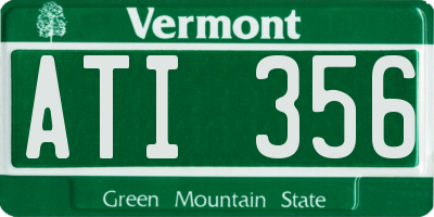 VT license plate ATI356