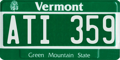 VT license plate ATI359