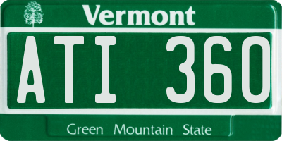 VT license plate ATI360