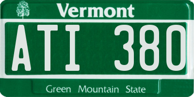 VT license plate ATI380