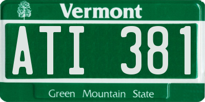 VT license plate ATI381