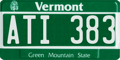 VT license plate ATI383