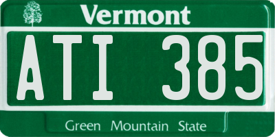VT license plate ATI385