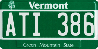 VT license plate ATI386