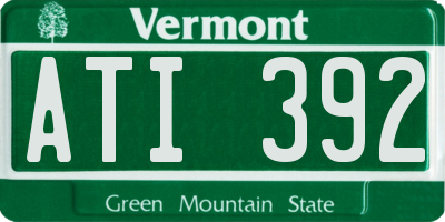 VT license plate ATI392