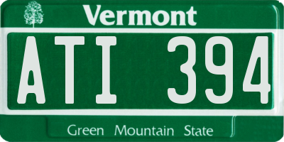 VT license plate ATI394