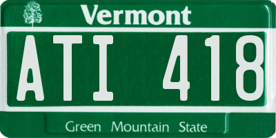 VT license plate ATI418