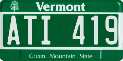VT license plate ATI419
