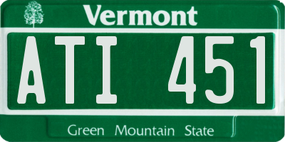 VT license plate ATI451