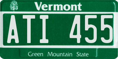 VT license plate ATI455