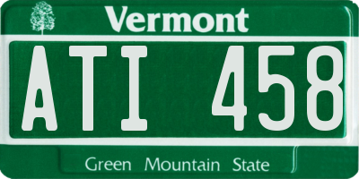VT license plate ATI458