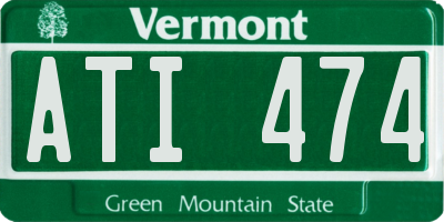 VT license plate ATI474