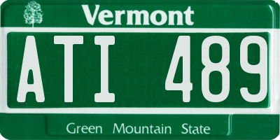 VT license plate ATI489
