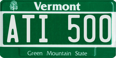 VT license plate ATI500