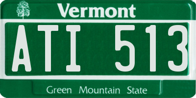 VT license plate ATI513