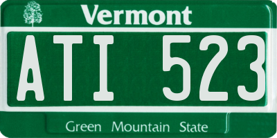 VT license plate ATI523