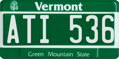VT license plate ATI536