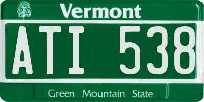 VT license plate ATI538