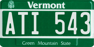 VT license plate ATI543
