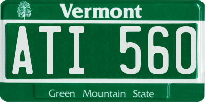 VT license plate ATI560