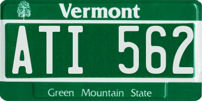 VT license plate ATI562