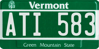 VT license plate ATI583
