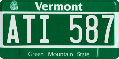 VT license plate ATI587