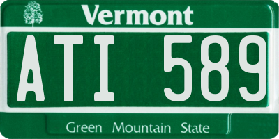 VT license plate ATI589