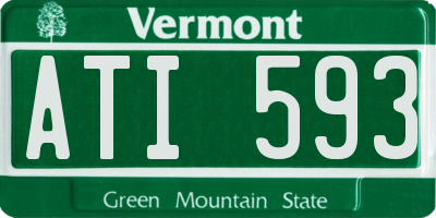 VT license plate ATI593