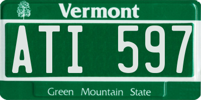 VT license plate ATI597