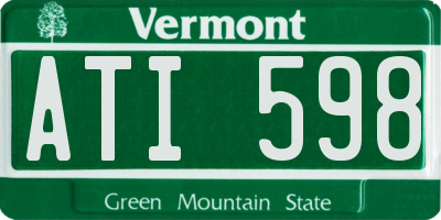 VT license plate ATI598