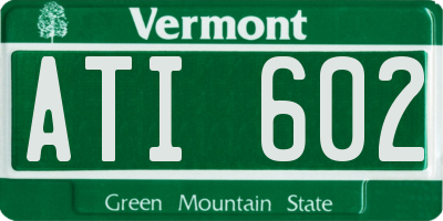 VT license plate ATI602