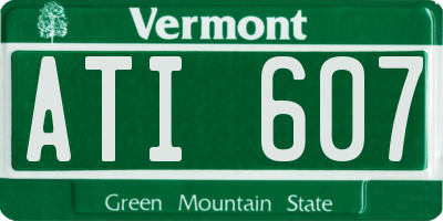 VT license plate ATI607