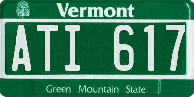 VT license plate ATI617