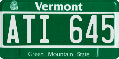 VT license plate ATI645