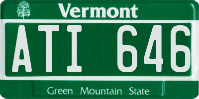 VT license plate ATI646