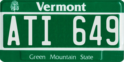 VT license plate ATI649
