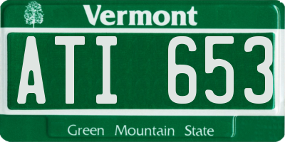 VT license plate ATI653