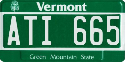 VT license plate ATI665