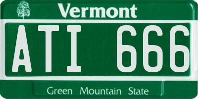 VT license plate ATI666