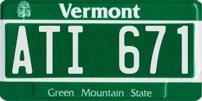VT license plate ATI671