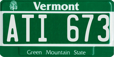VT license plate ATI673