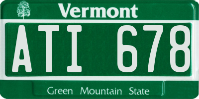 VT license plate ATI678