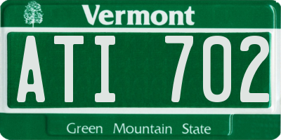 VT license plate ATI702
