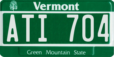 VT license plate ATI704