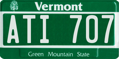 VT license plate ATI707