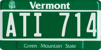 VT license plate ATI714