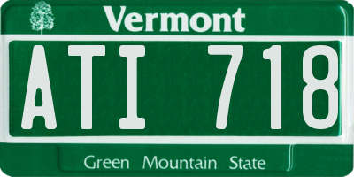 VT license plate ATI718
